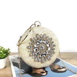 BQ 3517 CR 7804 GI 0096 RISCE TAS CLUTCH PESTA BULAT BERLIAN IMPORT WANITA CEWEK PEREMPUAN JAKARTA BATAM JT LT 2082 EL 5567