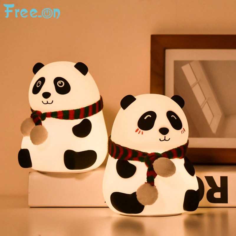 Lampu Tidur Gemoy Karakter Panda LED USB Silicone Rechargeable Lucu dan Unik Premium Silikon