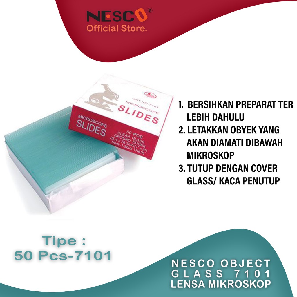 Nesco Object Glass 7101 / Lensa mikroskop, 75pcs/box - FM, BEST SELLER