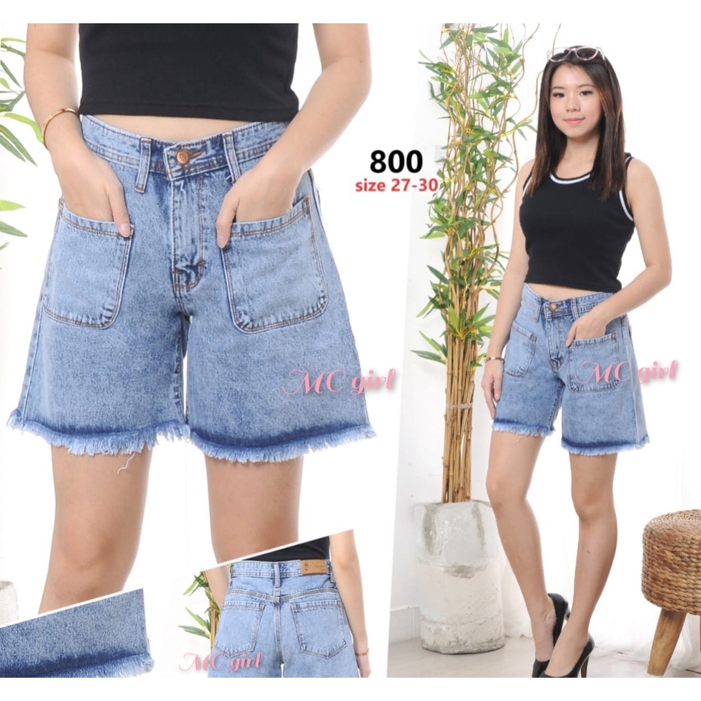 MC girl - Hotpants Jeans Kantong Depan Wanita / Hot Pants Rawis / Celana Pendek Rumbai