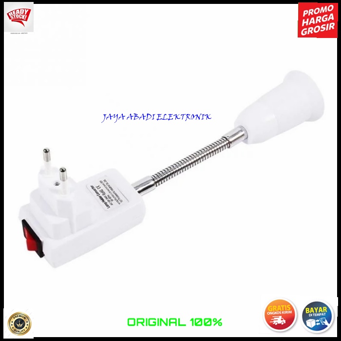 G561 SAMBUNGAN LAMPU SAKLAR SPIRAL 20 CM EXTENSION FITING E27 COLOKAN LAMP LED BOHLAM TIDUR BELAJAR DLL BULB TES COLOKAN STOP KONTAK LISTRIK SETRUM Ada saklar nya on off sambungan rumah lampu saklar meter colok colokan lamp bohlam FITING e27 fitting