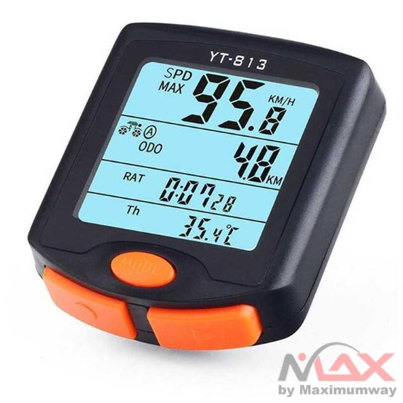 BOGEER Speedometer Sepeda Wireless Odometer LED Waterproof - YT-813 Warna Hitam