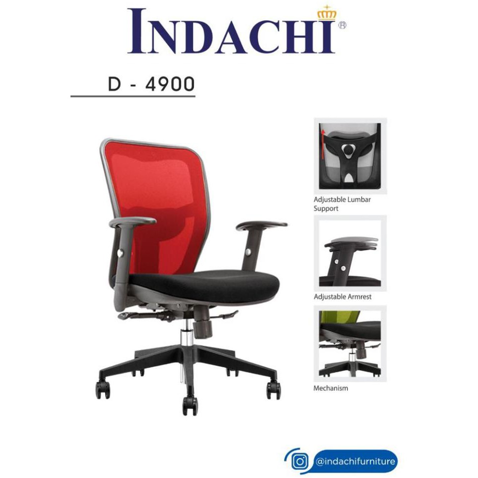 Kursi Kantor / Kursi Kerja Ergonomis Indachi D 4900 - Kaki Plastik Everyday_Market31