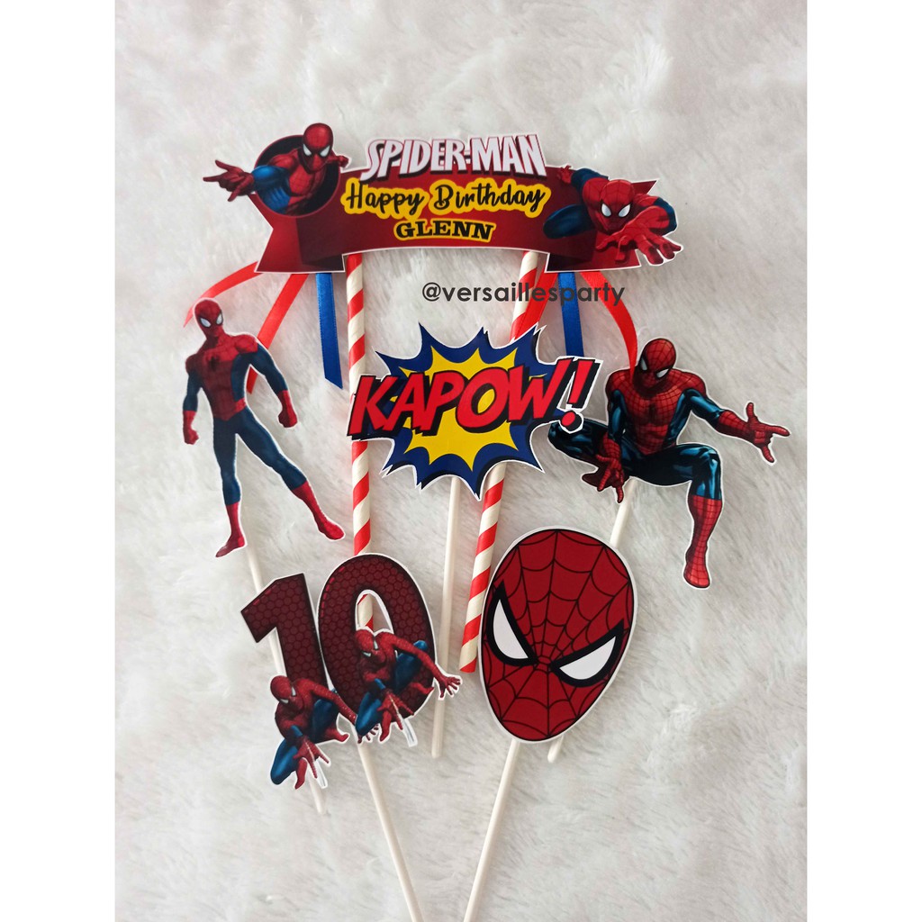 CakeTopperSpiderman/TusukankueSpiderman/HiasanKueSpiderman/KueSpiderman