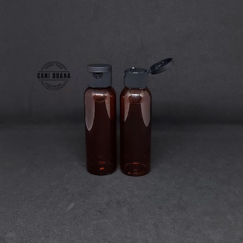 BOTOL FLIPTOP 100ML COKLAT AMBER FLIPTOP HITAM