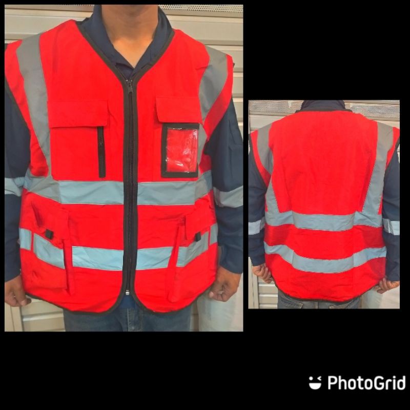 

Rompi Proyek Safety Taslan ID Card Merah