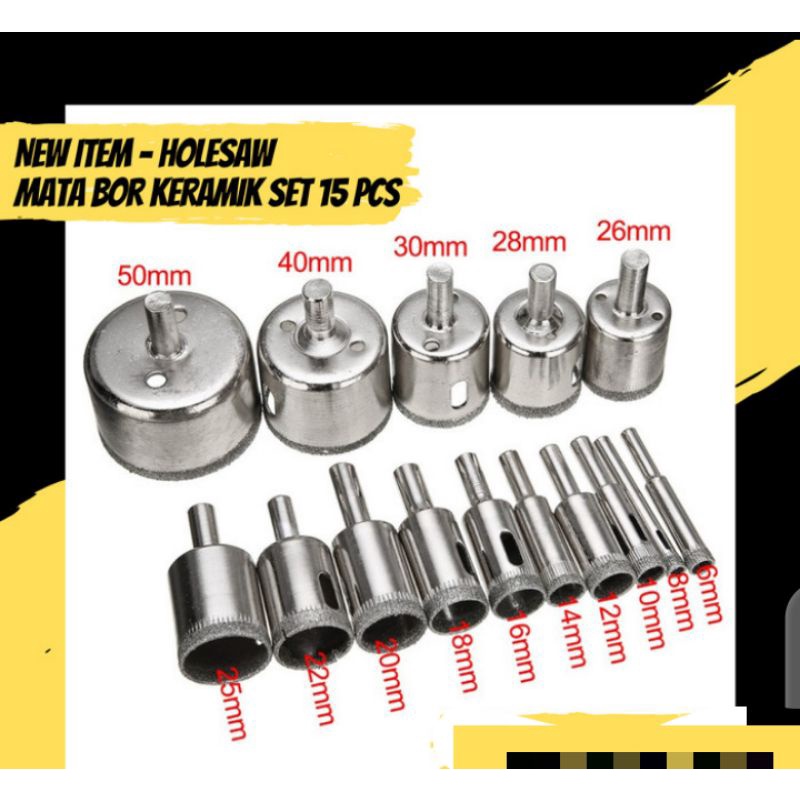 mata bor keramik granit kaca diamond 15pcs