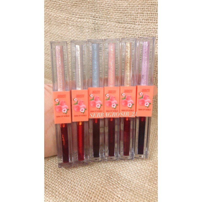 [12PCS] LIPTINT + LIPGLOSS 2in1 IMAN OF NOBLE JUICY PEACH 6166