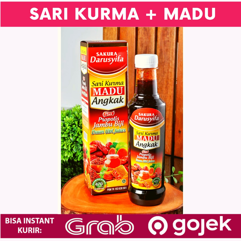 

Sari Kurma Madu Angkak SAKURA Darusyifa 470ml Original Propolis Jambu Biji + Daun Ubi Jalar