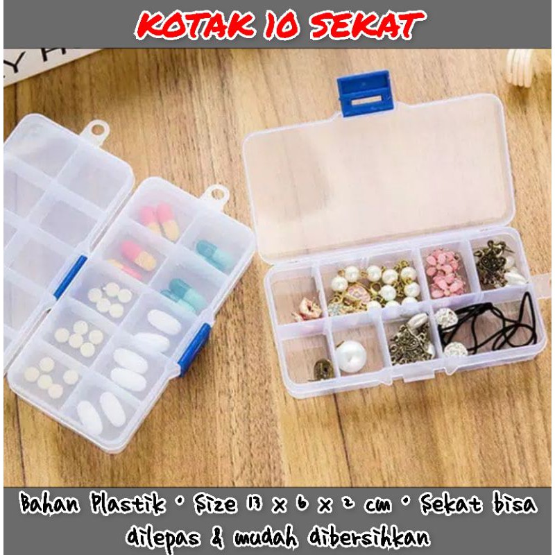 BLESSHOP Kotak Obat Kotak Sekat Box Penyimpanan Kotak Perhiasan