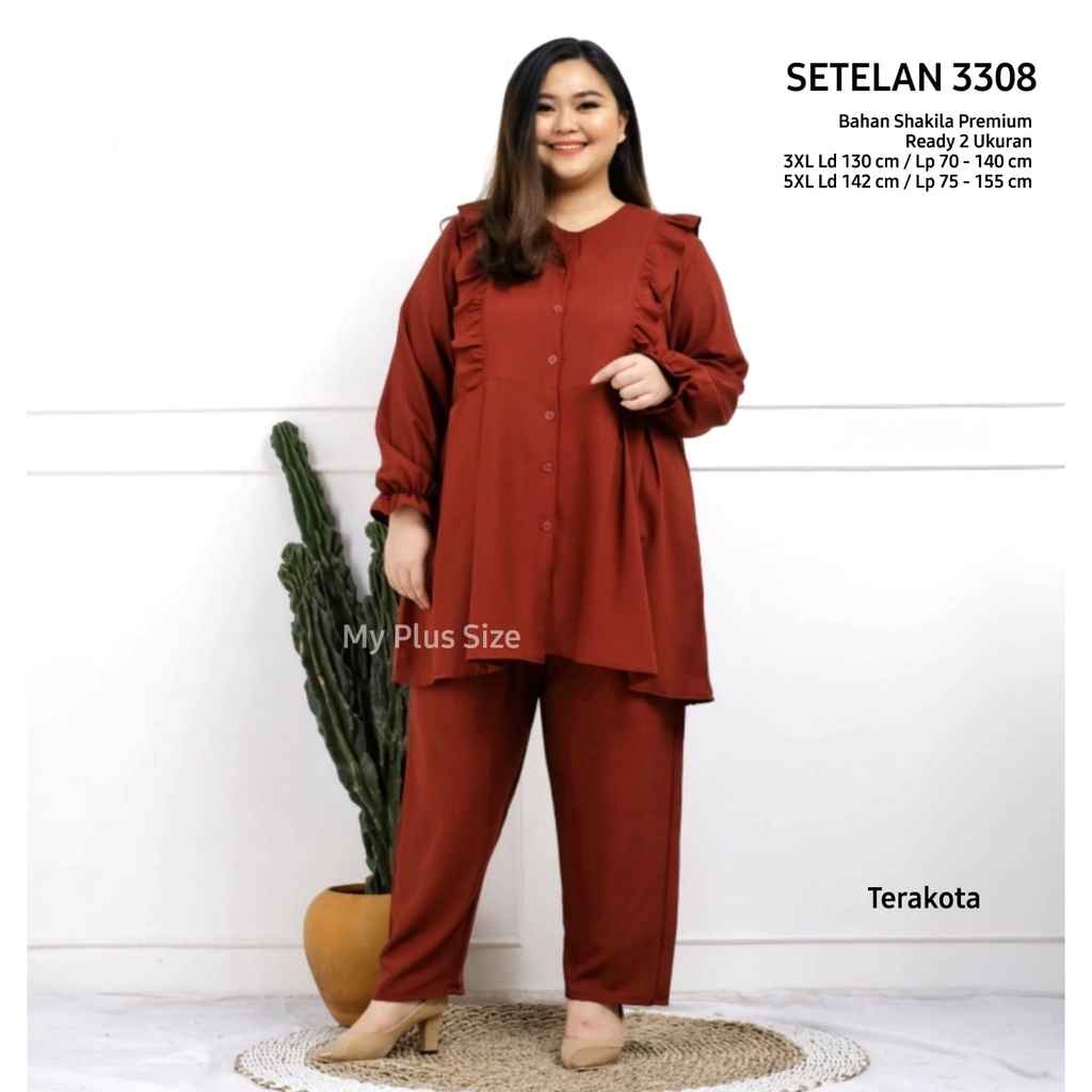 Setelan Jumbo kode 3308 ,Ld 130 &amp; 142 cm