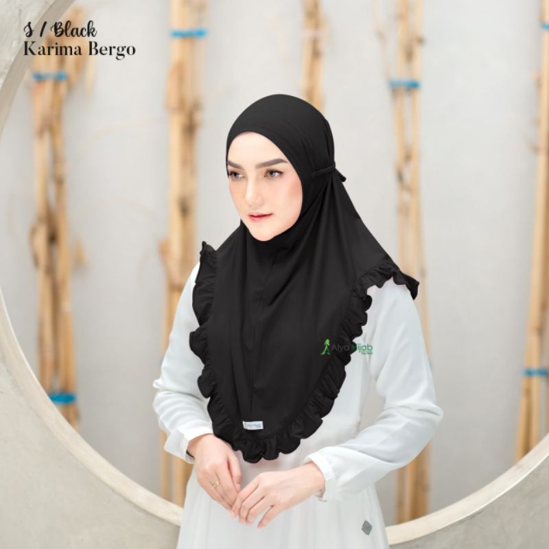 Alya hijab by naja Karima bergo instan premium kekinian terlaris-Black