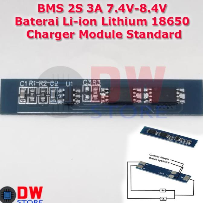 BMS 2S 3A 8V 7.4V 8.4V Baterai Li-ion Lithium 18650 Charger Module dw-s22 dijamin