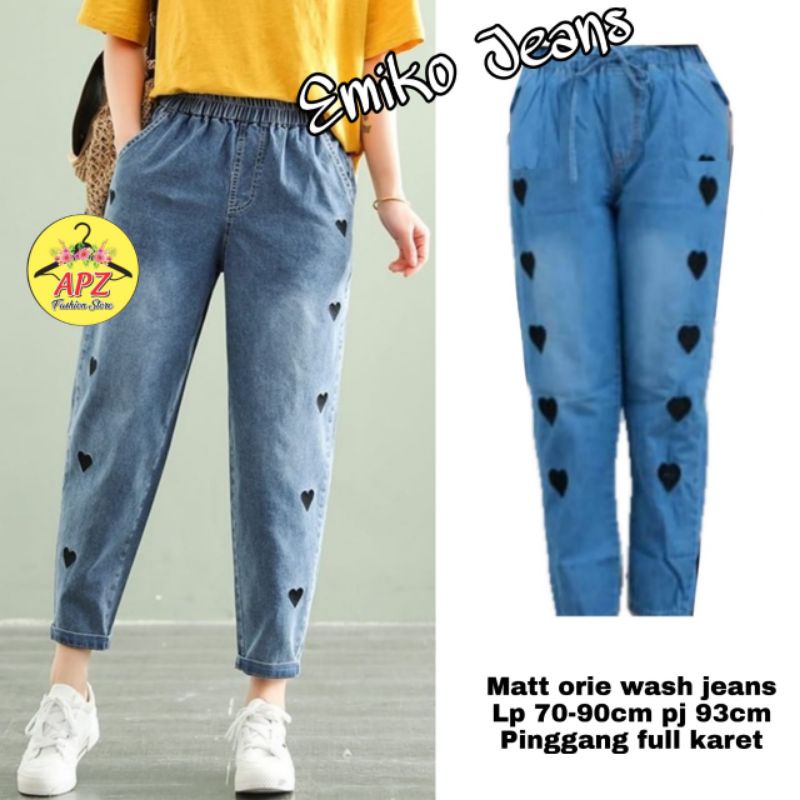 Celana Panjang HW Kulot Jeans Love Boyfriend Jeans Korea Jeans Celana Jeans Impor-Saerah Fashion Sydne Pants