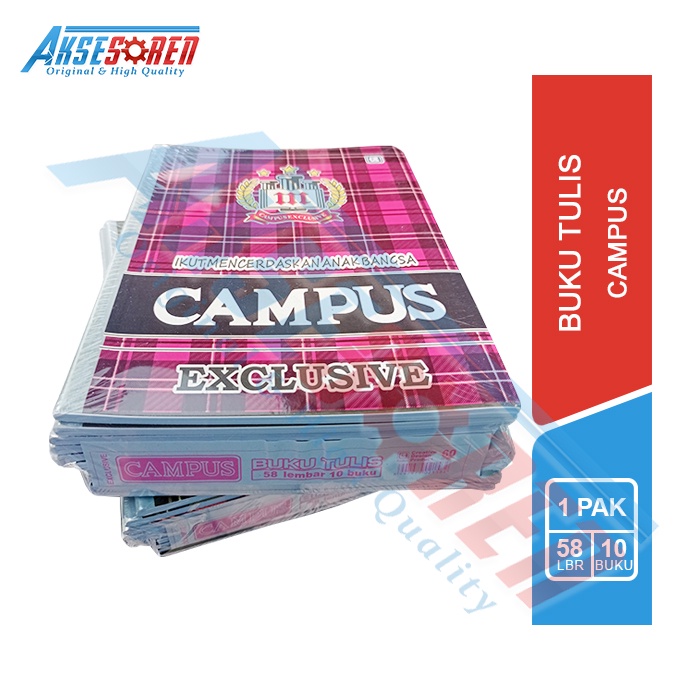 Jual BUKU TULIS CAMPUS 58 LEMBAR [1 PAK] / BUKU CATATAN HARIAN SD SMP ...