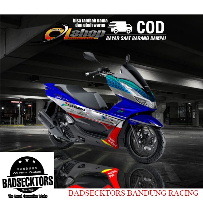 STRIPING DECAL FULL BODY PCX 160 NEW MOTIF PERTAMINA MANDALIKA  INDONESIA SAG TEAM