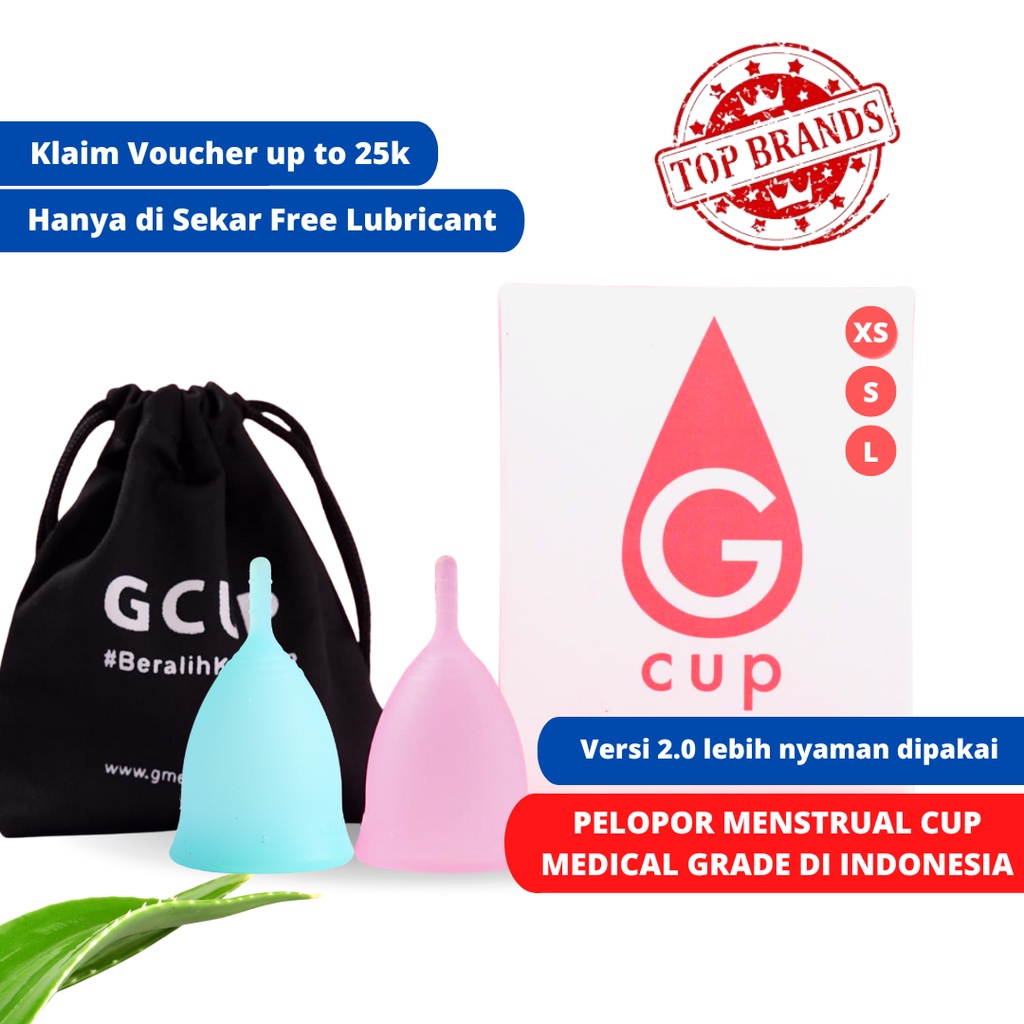 GCUP Girls Menstrual Cup Menscup Extra Small (XS), Small (S), &amp; Large (L) -  FREE LUBRICANT 5 ML