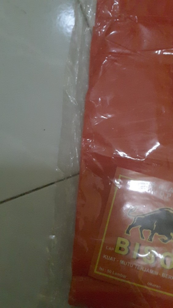 1 Pack (50 Lbr) Kresek Jumbo Tas Plastik Hdpe Merah/putih 35