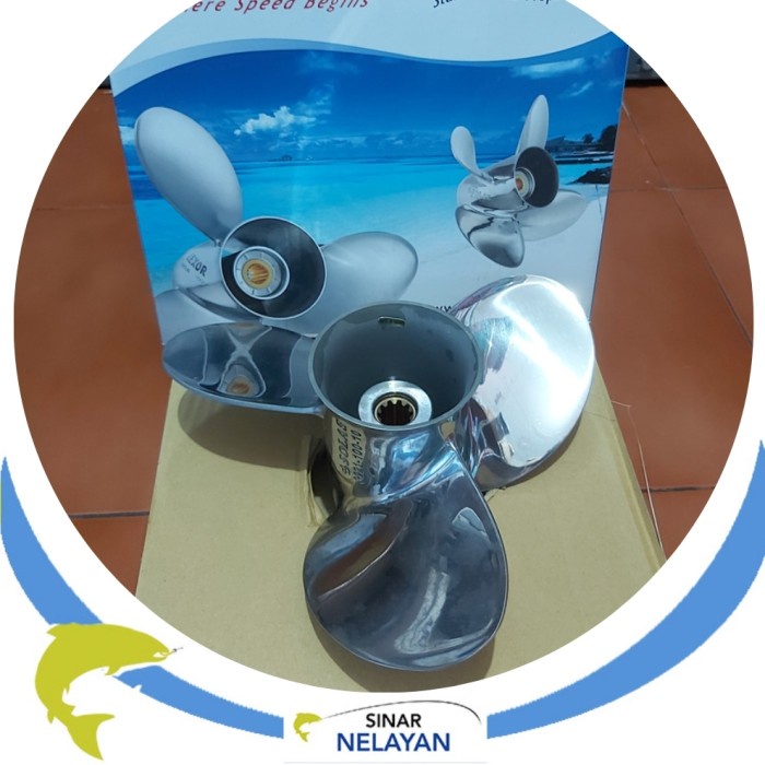 Propeller / baling kipas mesin tempel Yamaha 25pk uk 10in stainless