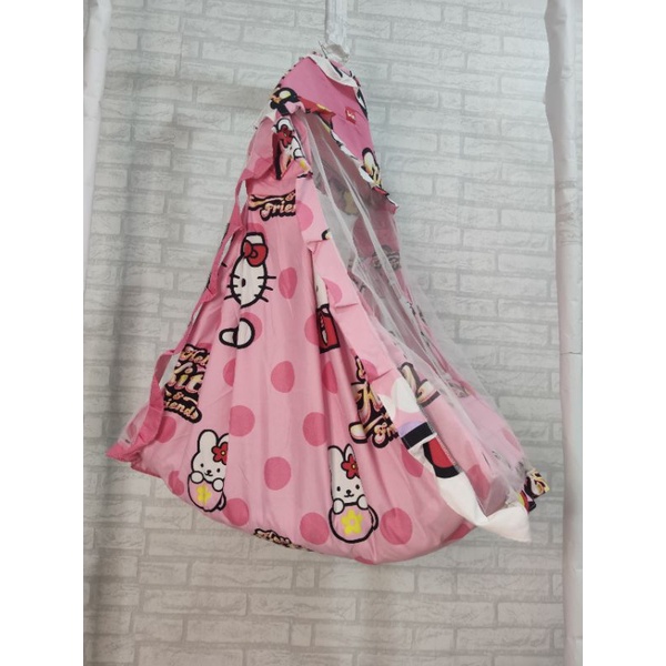 Ayunan Karakter 3in1 Kain Ayunan dan Kelambu dan Kasur-Hk Big Polka