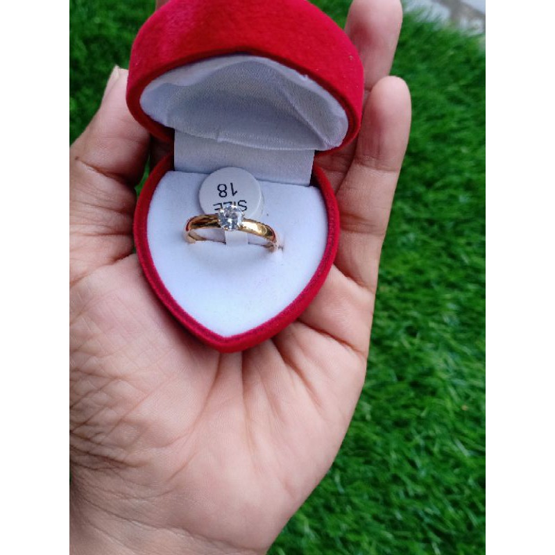 cincin titanium permata anti karat dan tidak mudah luntur A00011