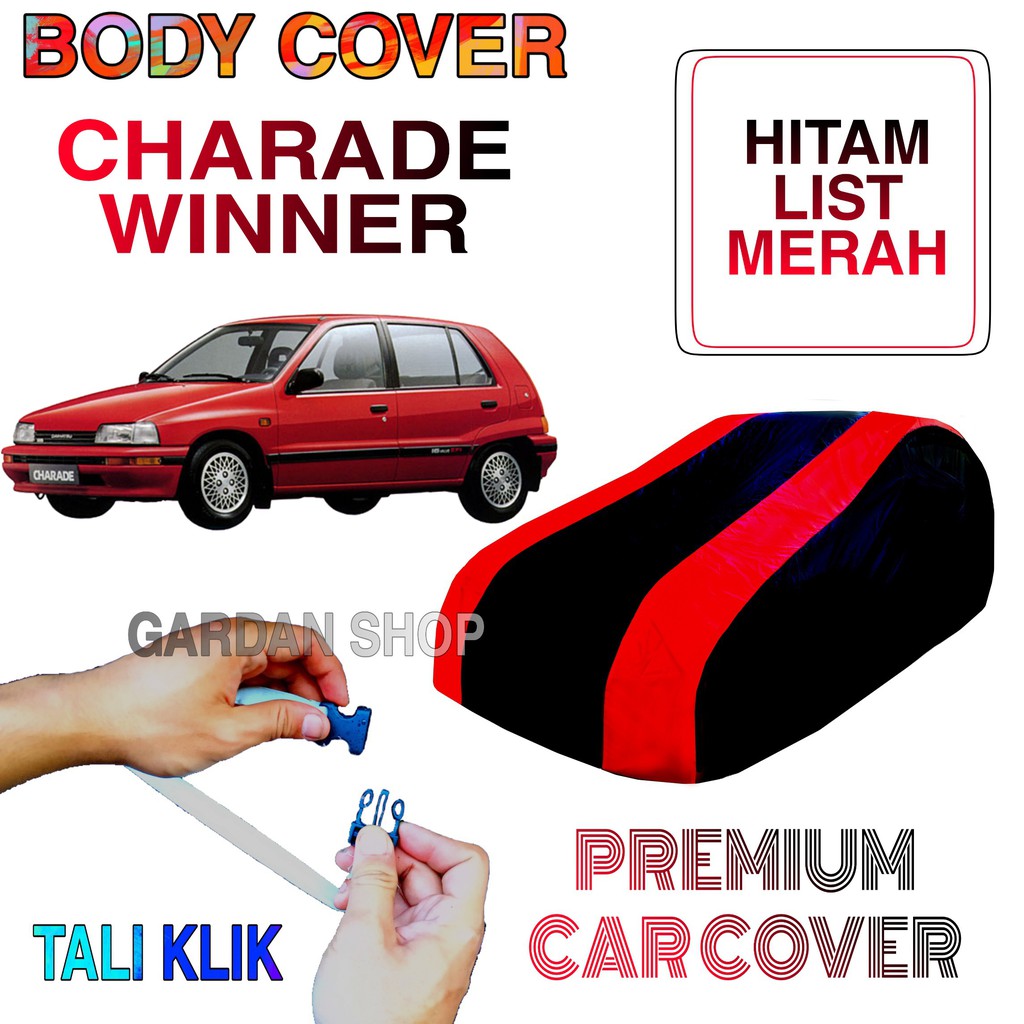 Sarung Mobil CHARADE WINNER List MERAH Body Cover Penutup Charade Winner PREMIUM Red