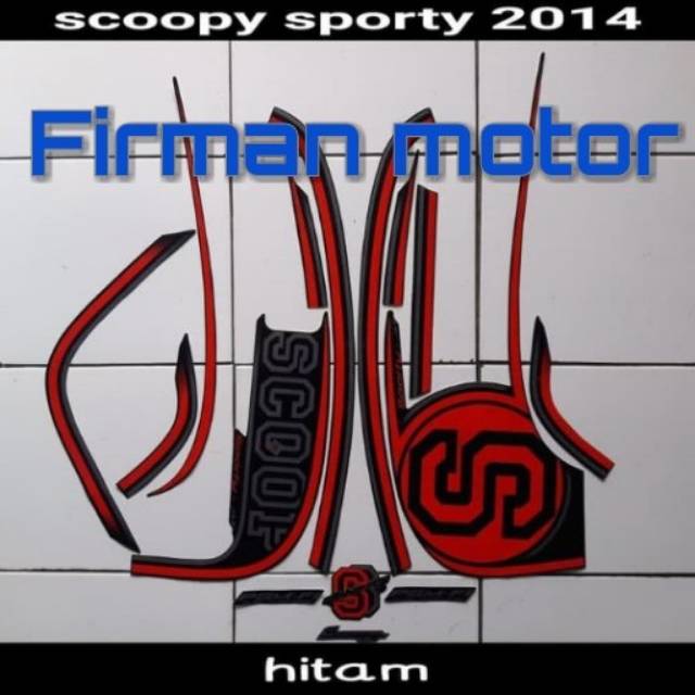 Striping sticker list body scoopy sporty 2014 full hitam