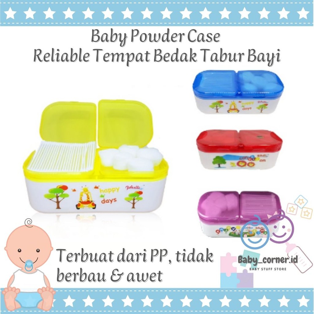 tempat bedak bayi powder case double| anti pecah dan tumpah | TEBAL &amp; KUAT |RELIABLE