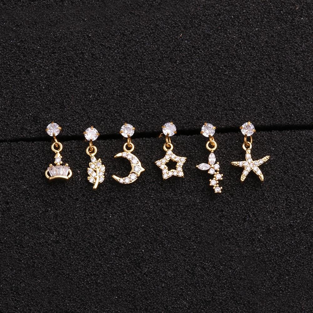 Tindik Tulang Rawan Nanas Tragus 12gaya Aksesoris Ears Stud Helix Anting Tulang Telinga