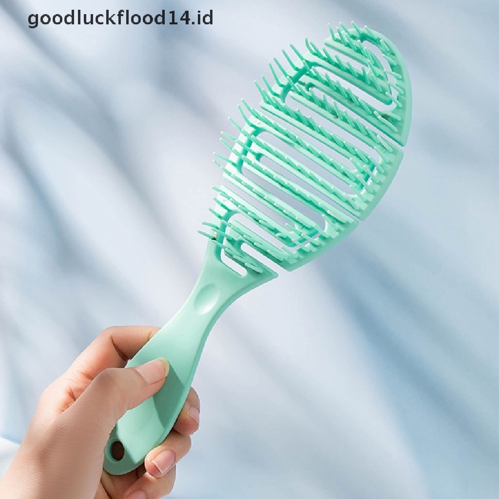 [OOID] Wet Brush DryCurved Comb Massage Comb Fluffy Shape Ribs Curling Comb On Wet Hair ID