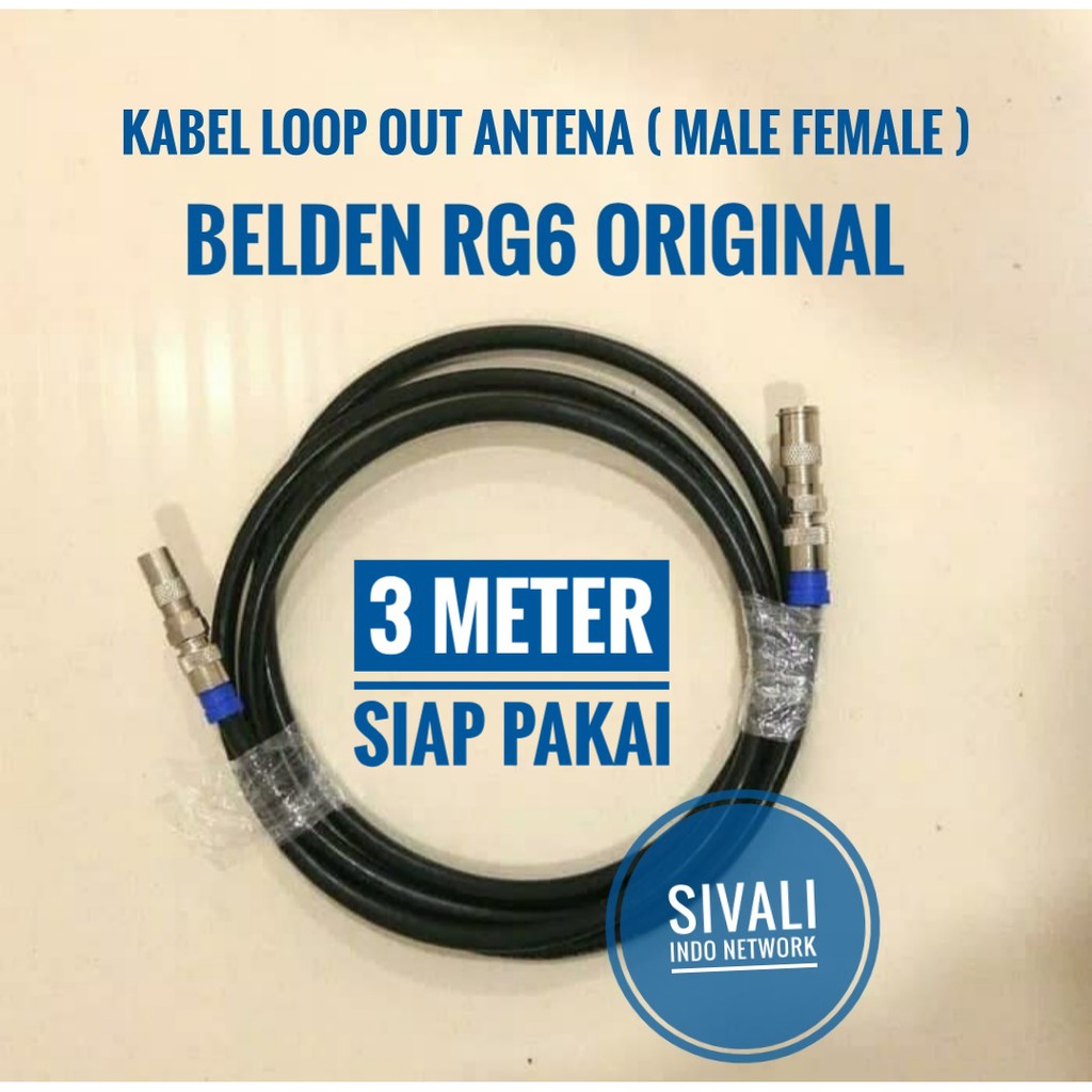 3 METER KABEL LOOP OUT ANTENNA BELDEN RG 6 UNTUK SET TOP BOX TV 2