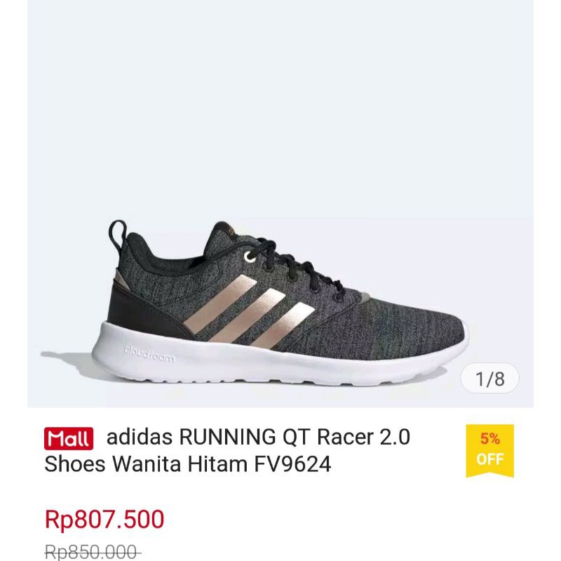 Adidas RUNNING QT Racer 2.0 Shoes Wanita Hitam FV9264
