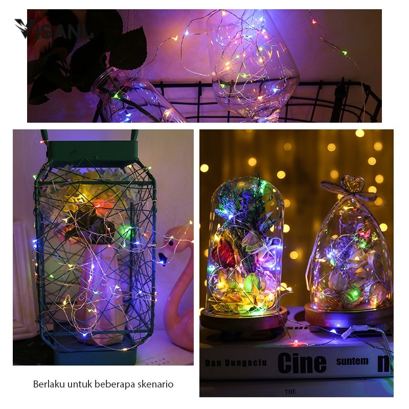 Lampu LED Kedip 3m Kawat String Lamp Kawat Tembaga Starry / Indoor Outdoor Waterproof String Lights