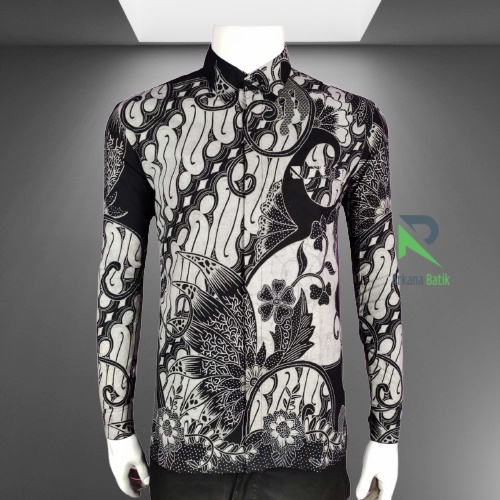 BATIK SLIMFIT Monocrome Arkana  Special Premium Kemeja Baju Pria Lengan Panjang Elegan Slimfit