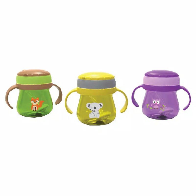 Training cup Baby Safe 250ml JP019 weighted straw botol gelas minum anak sedotan pemberat babysafe