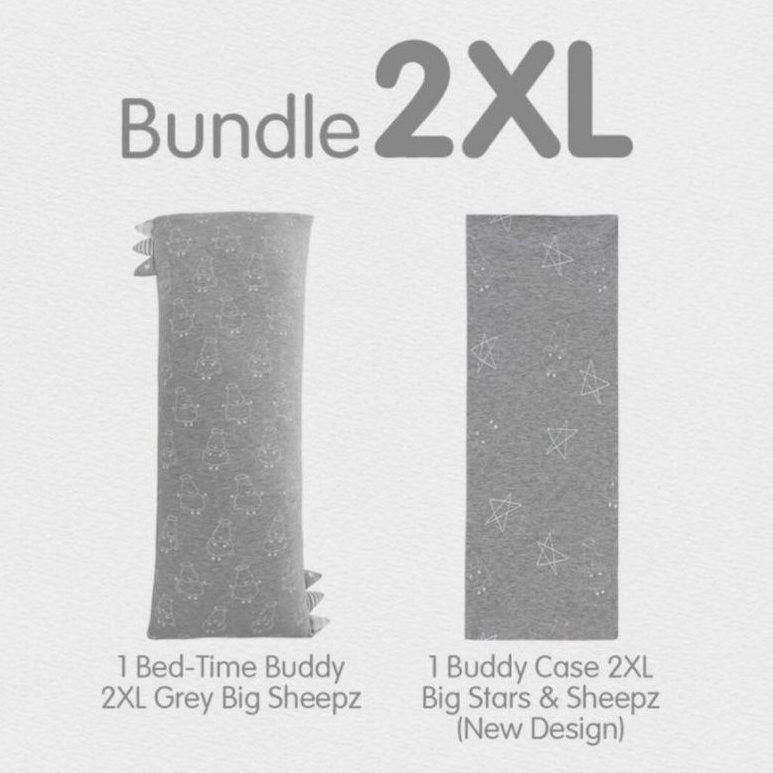 Baabaasheepz BedTime Buddy Grey 2XL + Case 2XL Grey (Bundling)