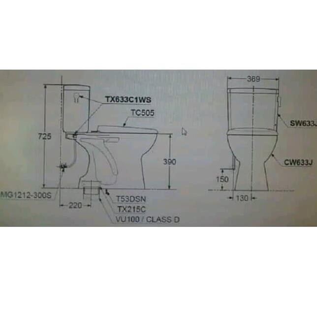 08d Closet Kloset Toilet Duduk Toto Cw633j Sw633jp Cw 633 J Sw 633 Jp Shopee Indonesia