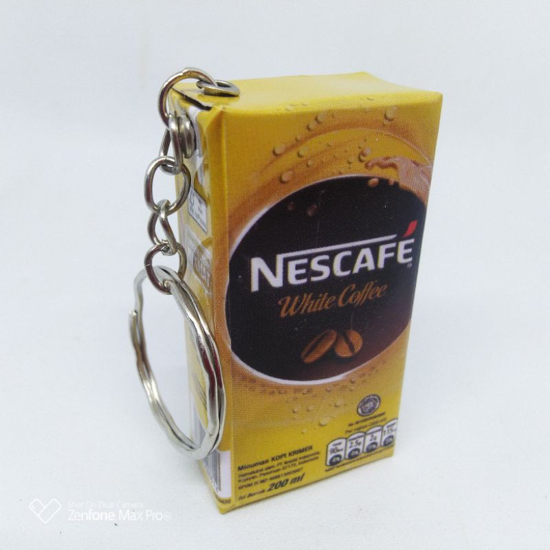 GANTUNGAN KUNCI UNIK MURAH MINIATUR KOTAK MINUMAN-Nescafe WhiteCoffe
