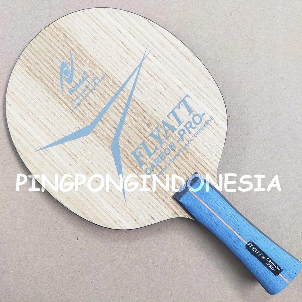 Nittaku Flyatt Carbon Pro - Kayu Blade Pingpong Kevlar Carbon OFF Bet Bat Tenis Meja