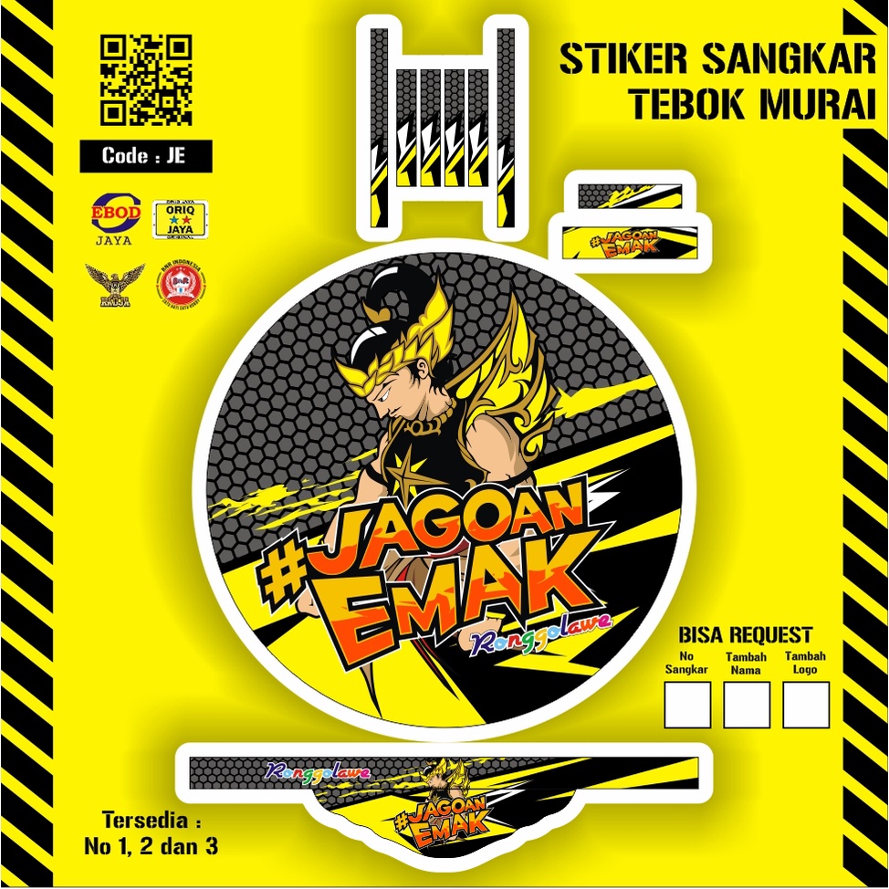 Stiker decal tebok murai stiker sangkar murai