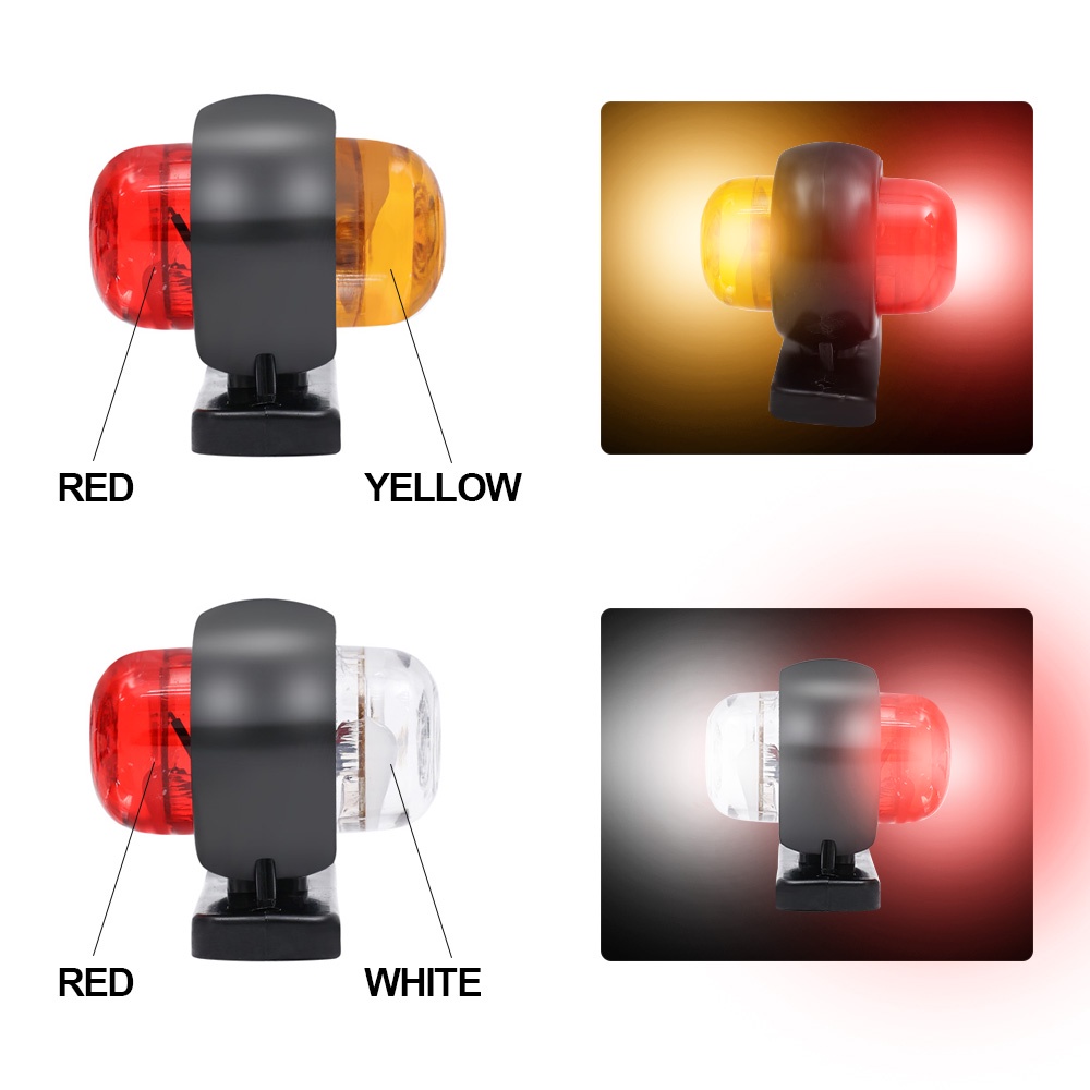 Lampu Sein Samping LED Warna Putih / Merah Untuk Mobil Truk / Trailer / Van / Caravan