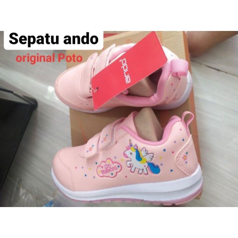 ANDO Sepatu anak 24-32 perempuan PAUD TK SD ando Minicorn Elina friends sepatu snaekrs anak perempua