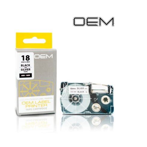 

OEM TAPE EZ LABEL CASIO 18MM BLACK INK