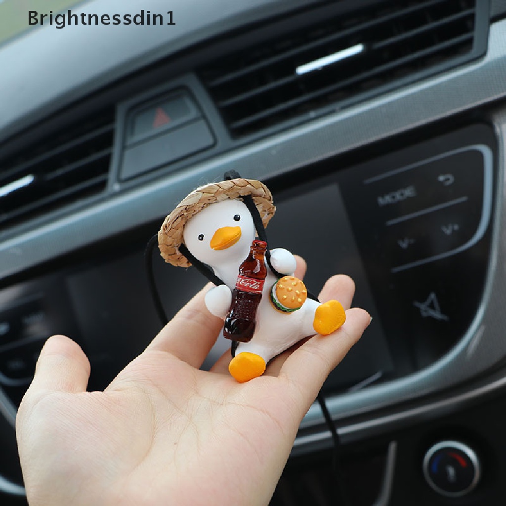 (Brightnessdin1) Ornamen Gantung Spion Tengah Mobil Model Bebek Kecil Lucu