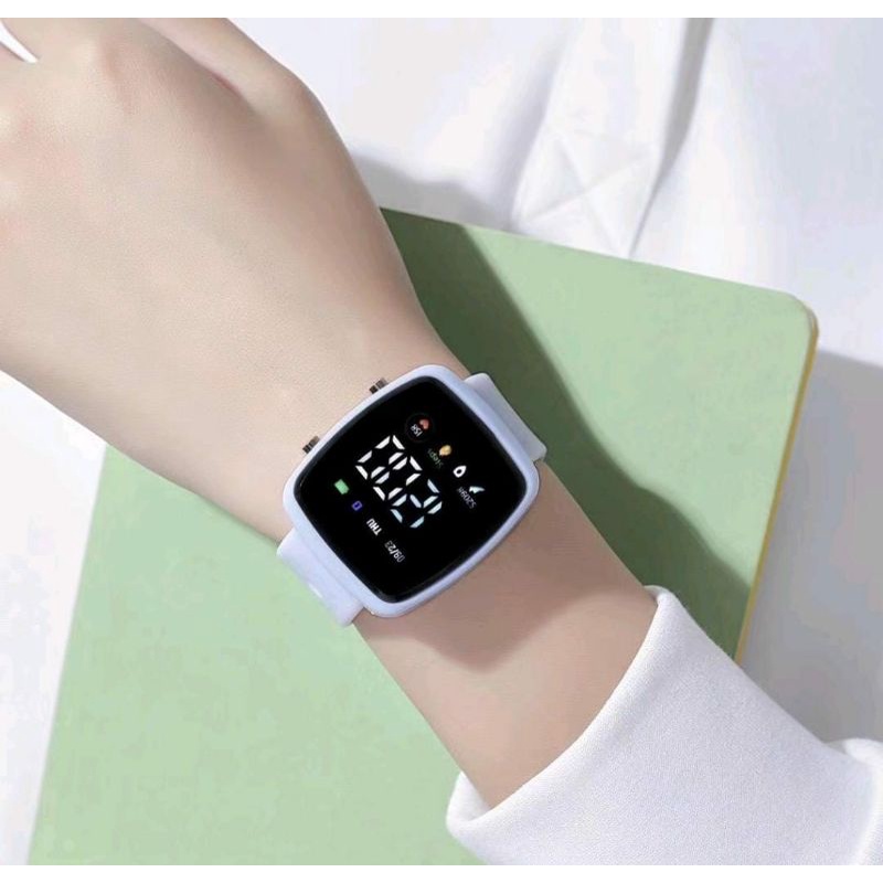 Jam Tangan Led Rubber Pria Wanita Light Terlaris Fashion