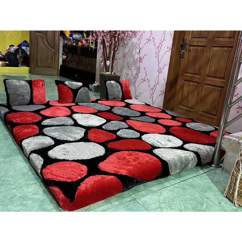 COD Kasur Bulu Rasfur Tebal 200x200x10 3 Bantal Kualitas Premium