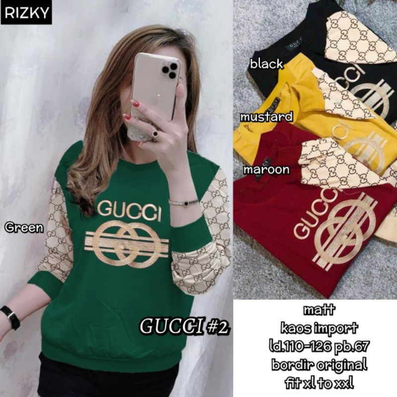 [FREE ONGKIR] Kaos Import Lengan Panjang / Gucci