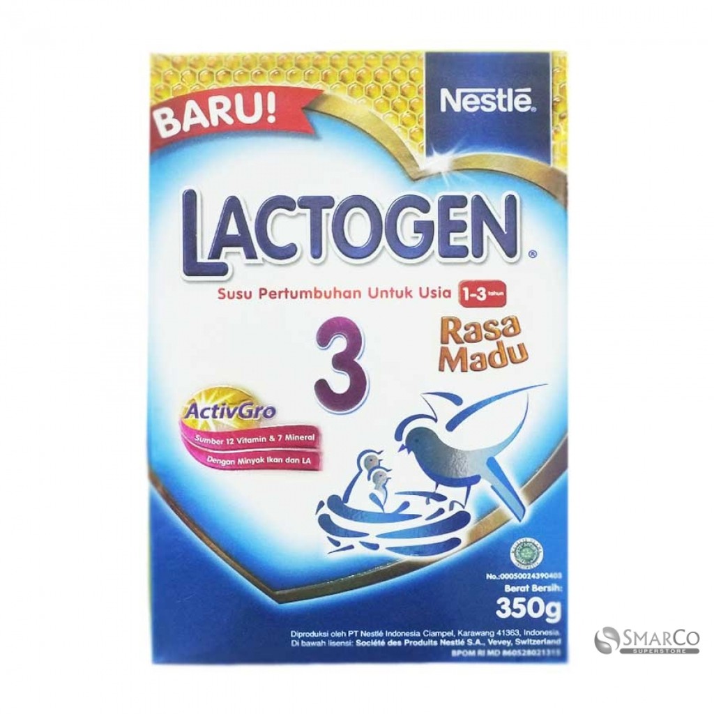 

Lactogrow 3 350g madu 9untuk usia 1-3 tahun)