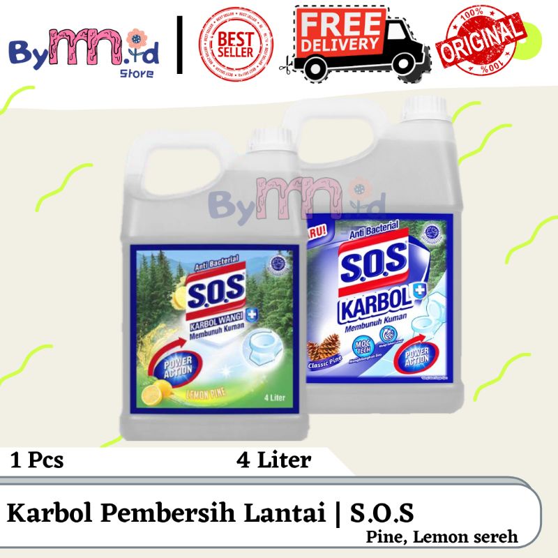 SOS PEMBERSIH LANTAI 4 LITER KARBOL SEREH | SOS KARBOLPEMBERSIH LANTAI 4 LITER SEREH LEMON 4 LITER