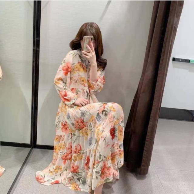Nagita Zara Dress/Maxi Flower Dress